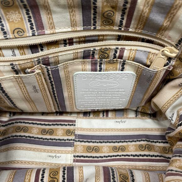 Brighton Barbados Ziptop Hobo Shoulder Bag Black Pebbled Leather Authentic - Picture 9 of 16